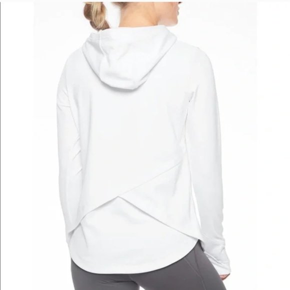 Athleta Tops - Athleta Bootcamp Plush Tech White Performance Hoodie